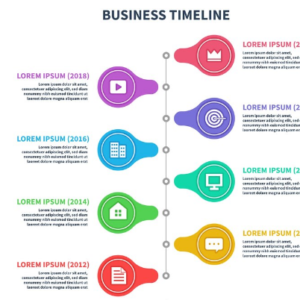 Colorful-business-timeline-with-flat design